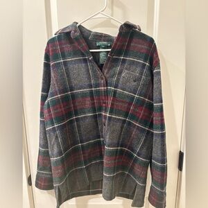 Ralph Lauren Oversized Plaid Lambswool Shacket
